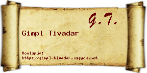 Gimpl Tivadar névjegykártya